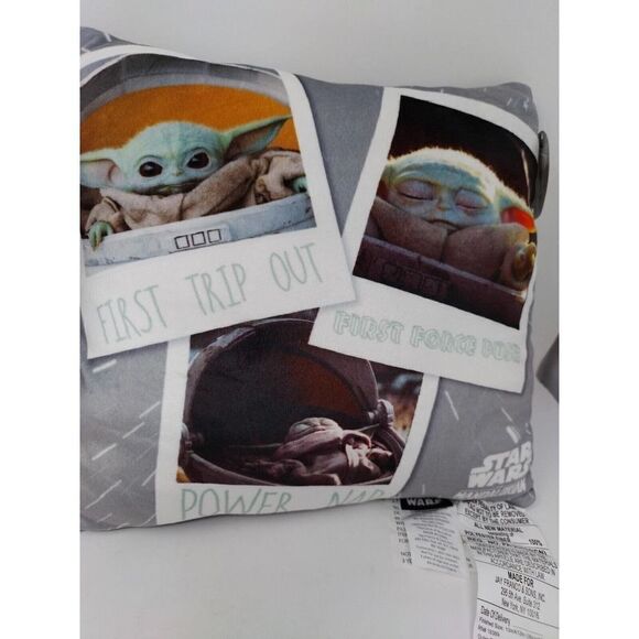 Star Wars the Mandalorian The Child Squishy Pillow and Blue Soft Cozy Blanket - Picture 3 of 5